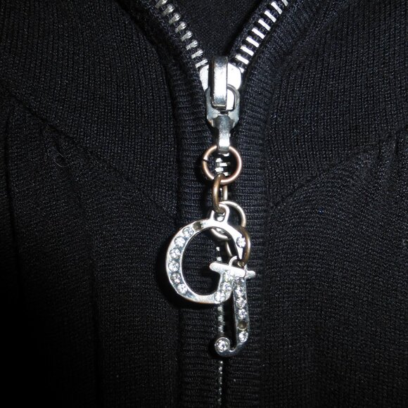 GUESS black long zip up sweater - Picture 9 of 10